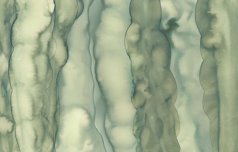 Aquarell der Überlagerung von Farnblättern