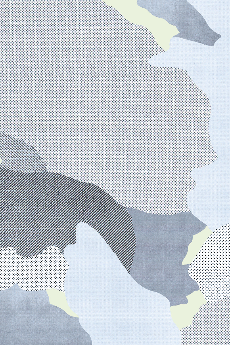 Collage aus Fragmenten mit unterschiedlich dichten Raster