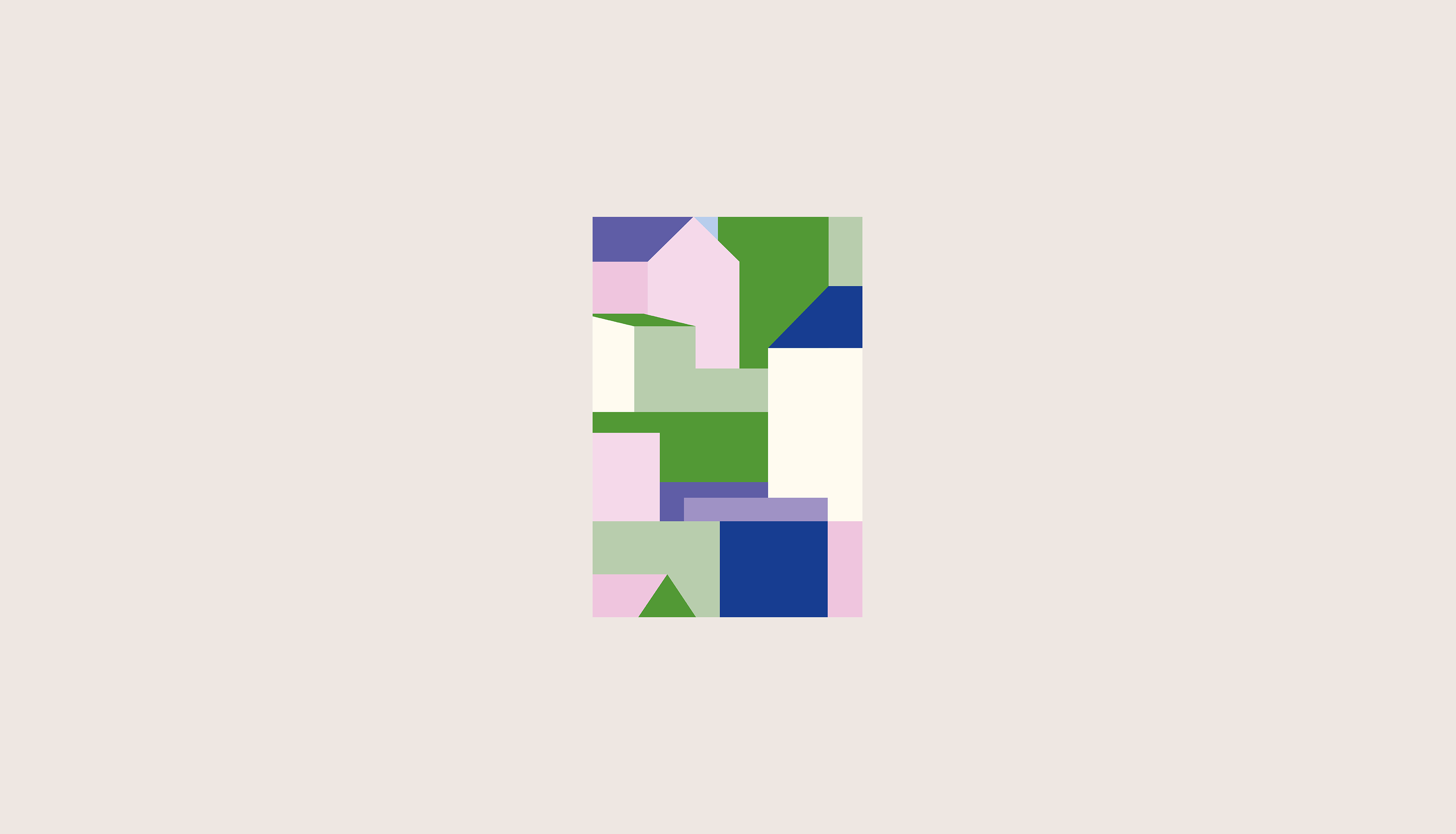 Grafik einer Stadt erstellt mit geometrisch reduzierten Formen.